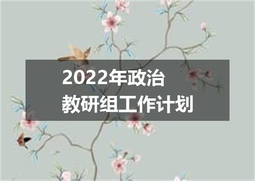 2022年政治教研组工作计划