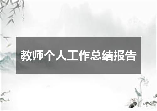 教师个人工作总结报告