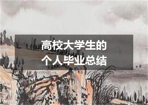 高校大学生的个人毕业总结