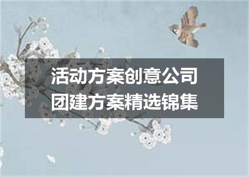 活动方案创意公司团建方案精选锦集