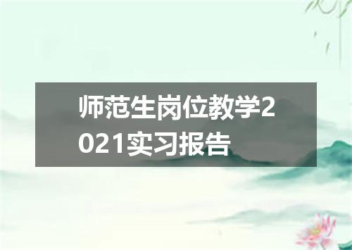 师范生岗位教学2021实习报告