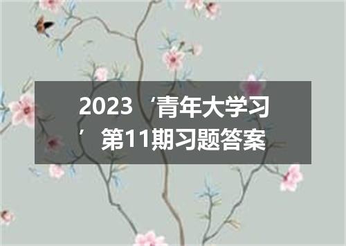 2023‘青年大学习’第11期习题答案