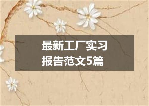 最新工厂实习报告范文5篇