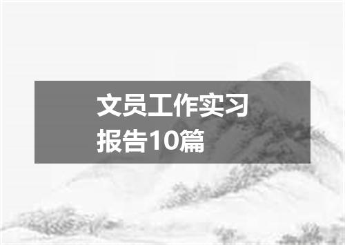 文员工作实习报告10篇