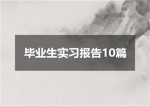 毕业生实习报告10篇