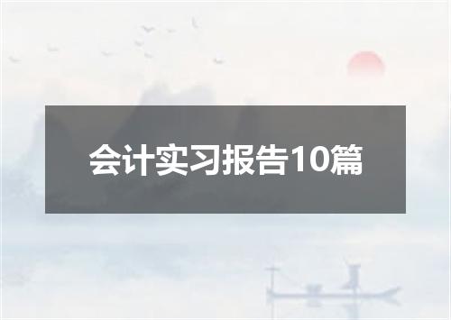 会计实习报告10篇