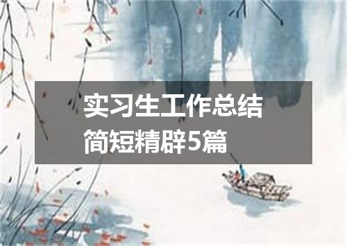 实习生工作总结简短精辟5篇