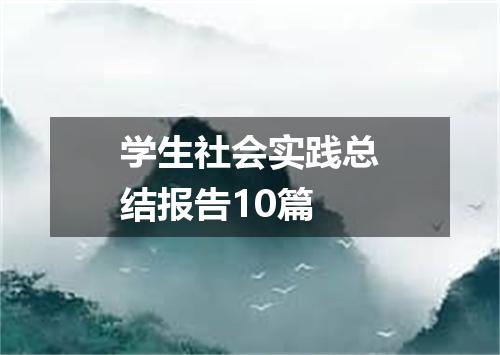 学生社会实践总结报告10篇