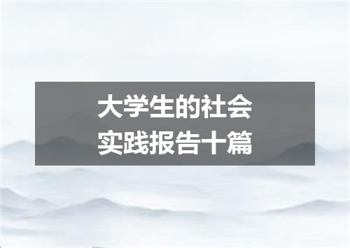 大学生的社会实践报告十篇