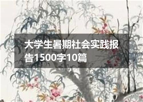 大学生暑期社会实践报告1500字10篇