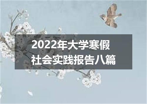 2022年大学寒假社会实践报告八篇