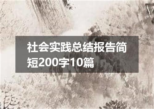 社会实践总结报告简短200字10篇