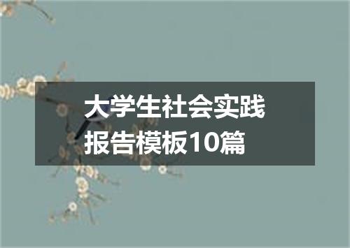大学生社会实践报告模板10篇