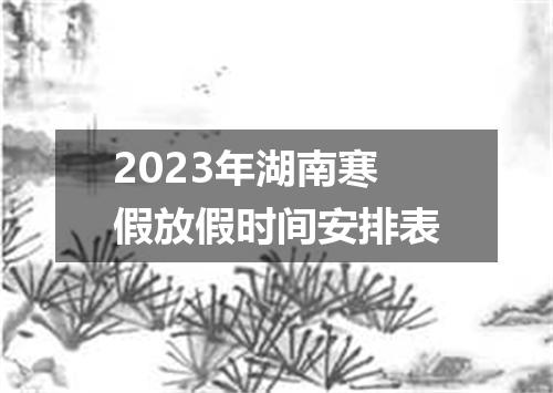 2023年湖南寒假放假时间安排表