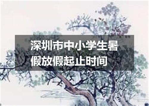 深圳市中小学生暑假放假起止时间