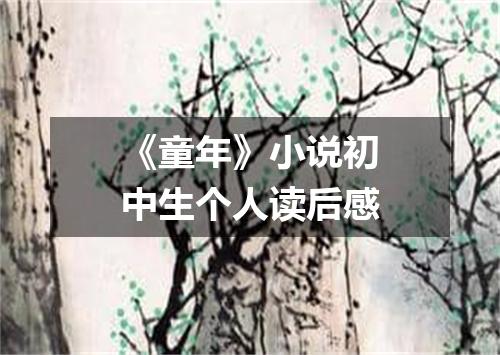 《童年》小说初中生个人读后感