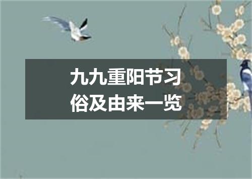 九九重阳节习俗及由来一览