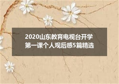 2020山东教育电视台开学第一课个人观后感5篇精选