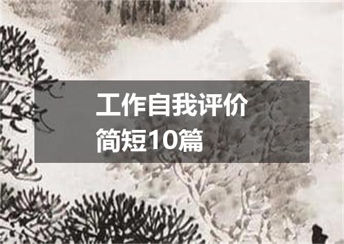工作自我评价简短10篇