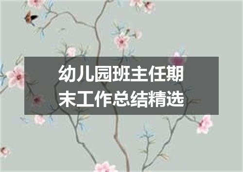 幼儿园班主任期末工作总结精选