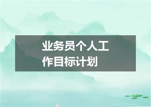 业务员个人工作目标计划