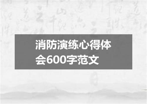 消防演练心得体会600字范文