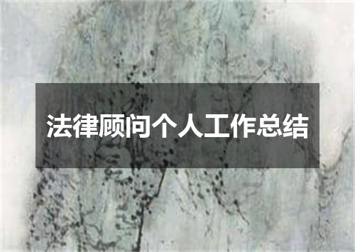 法律顾问个人工作总结