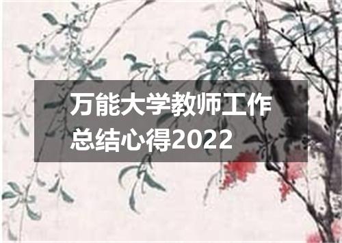 万能大学教师工作总结心得2022