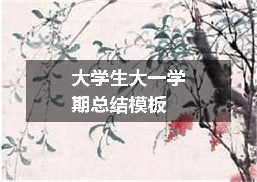 大学生大一学期总结模板