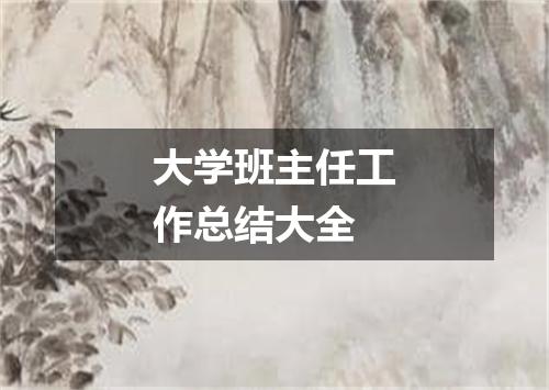 大学班主任工作总结大全