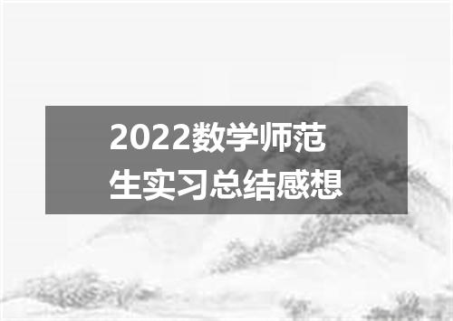 2022数学师范生实习总结感想