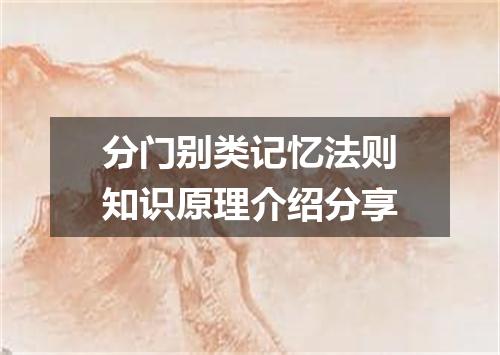 分门别类记忆法则知识原理介绍分享