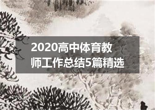 2020高中体育教师工作总结5篇精选