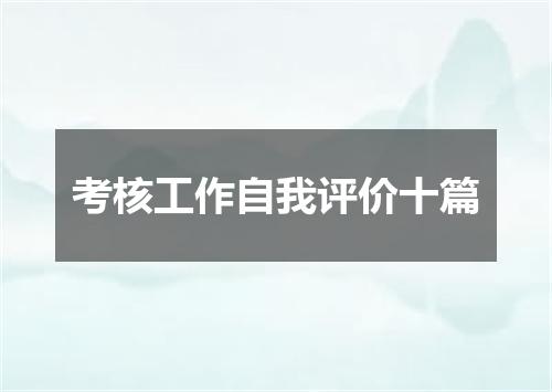 考核工作自我评价十篇
