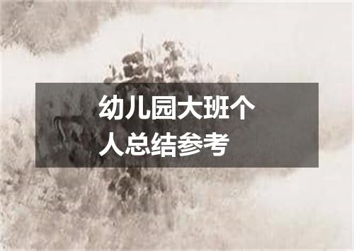 幼儿园大班个人总结参考