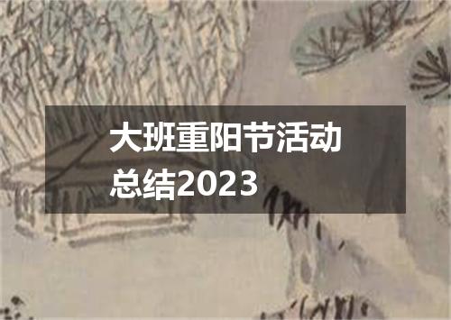 大班重阳节活动总结2023