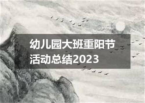 幼儿园大班重阳节活动总结2023