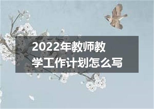 2022年教师教学工作计划怎么写