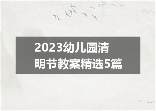 2023幼儿园清明节教案精选5篇