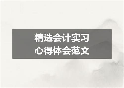 精选会计实习心得体会范文