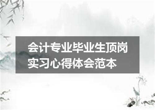会计专业毕业生顶岗实习心得体会范本
