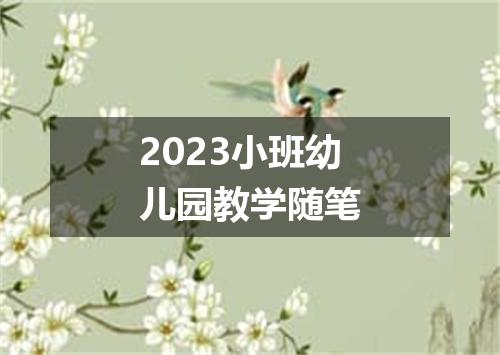 2023小班幼儿园教学随笔