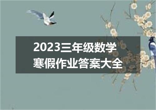 2023三年级数学寒假作业答案大全