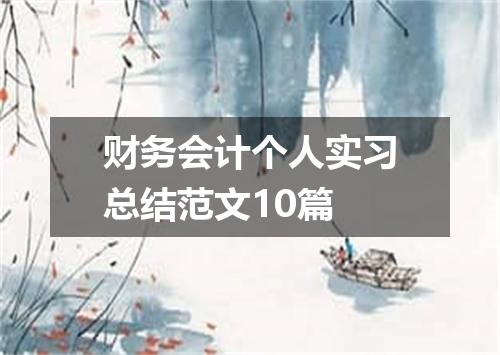 财务会计个人实习总结范文10篇