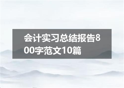 会计实习总结报告800字范文10篇