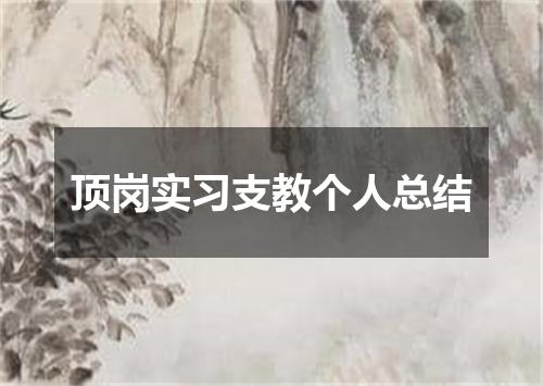顶岗实习支教个人总结