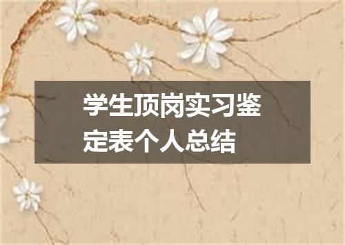 学生顶岗实习鉴定表个人总结