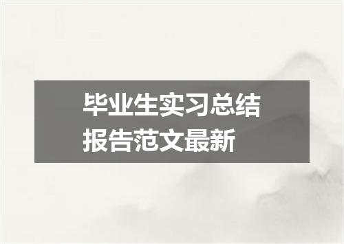 毕业生实习总结报告范文最新
