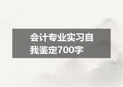 会计专业实习自我鉴定700字