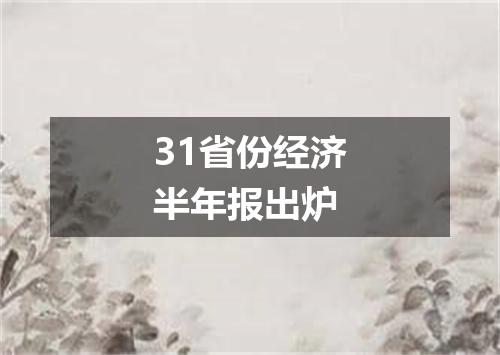 31省份经济半年报出炉